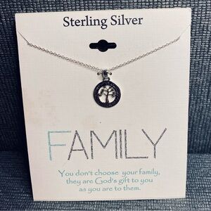 FOOTNOTES Sterling Silver Family Tree Necklace